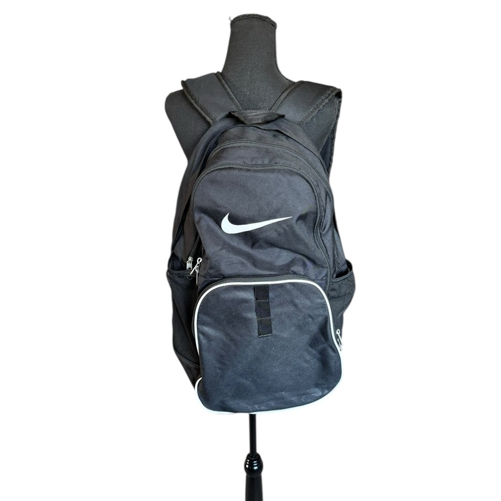Nike Black Backpack Athletic School Gym Travel Bag Swoosh Logo Laptop Sport